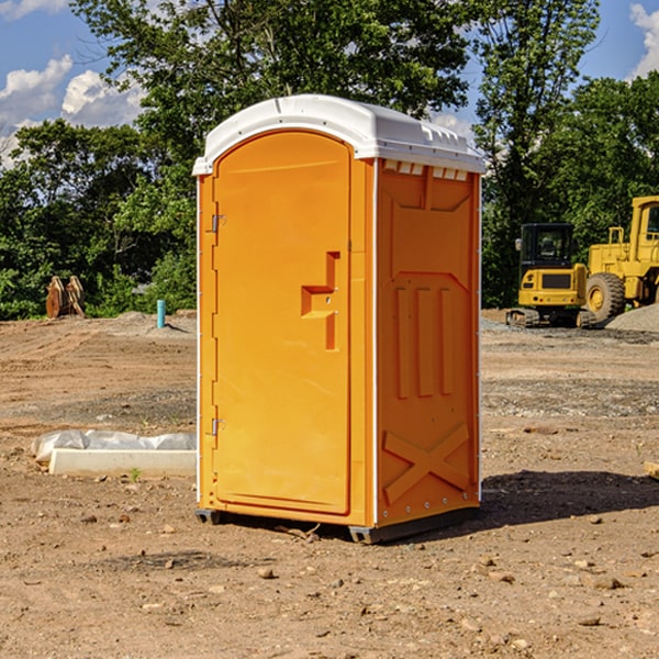 how often are the porta potties cleaned and serviced during a rental period in Grass Lake MN